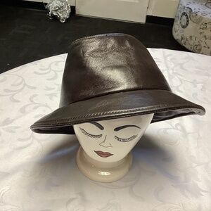 GENUINE. LAMBSKIN.  Leather Bucket Hat USA. LARGE.